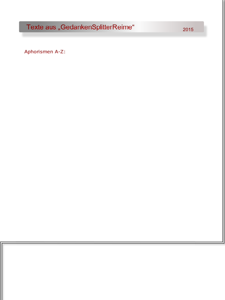 Aphorismen A-Z: